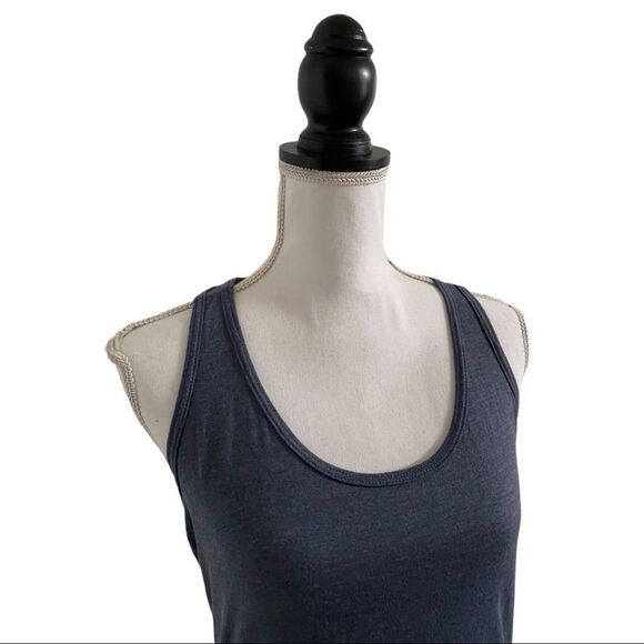 Anvil Tri Blend Racerback Tank Top Heather Navy Blue Women’s US Size Medium - Picture 3 of 5